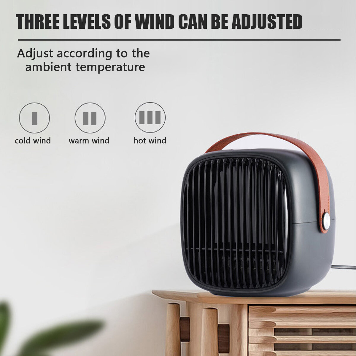 800W Quiet Portable Home Electric Adjustable Air Fan Mini Heater Hot Desktop COD